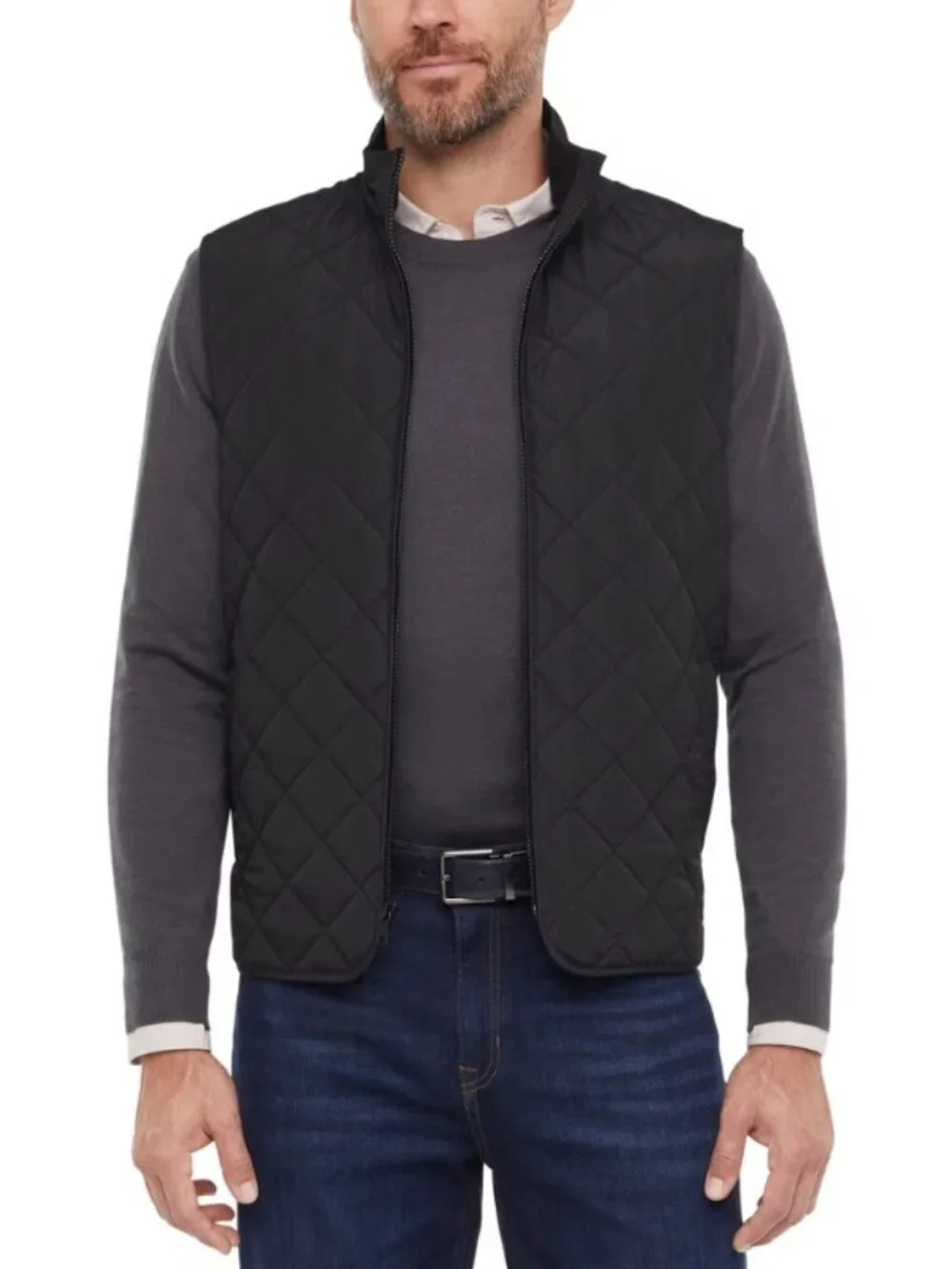 NWT Banana Republic Men's Quilted Full Zip Vest, Black